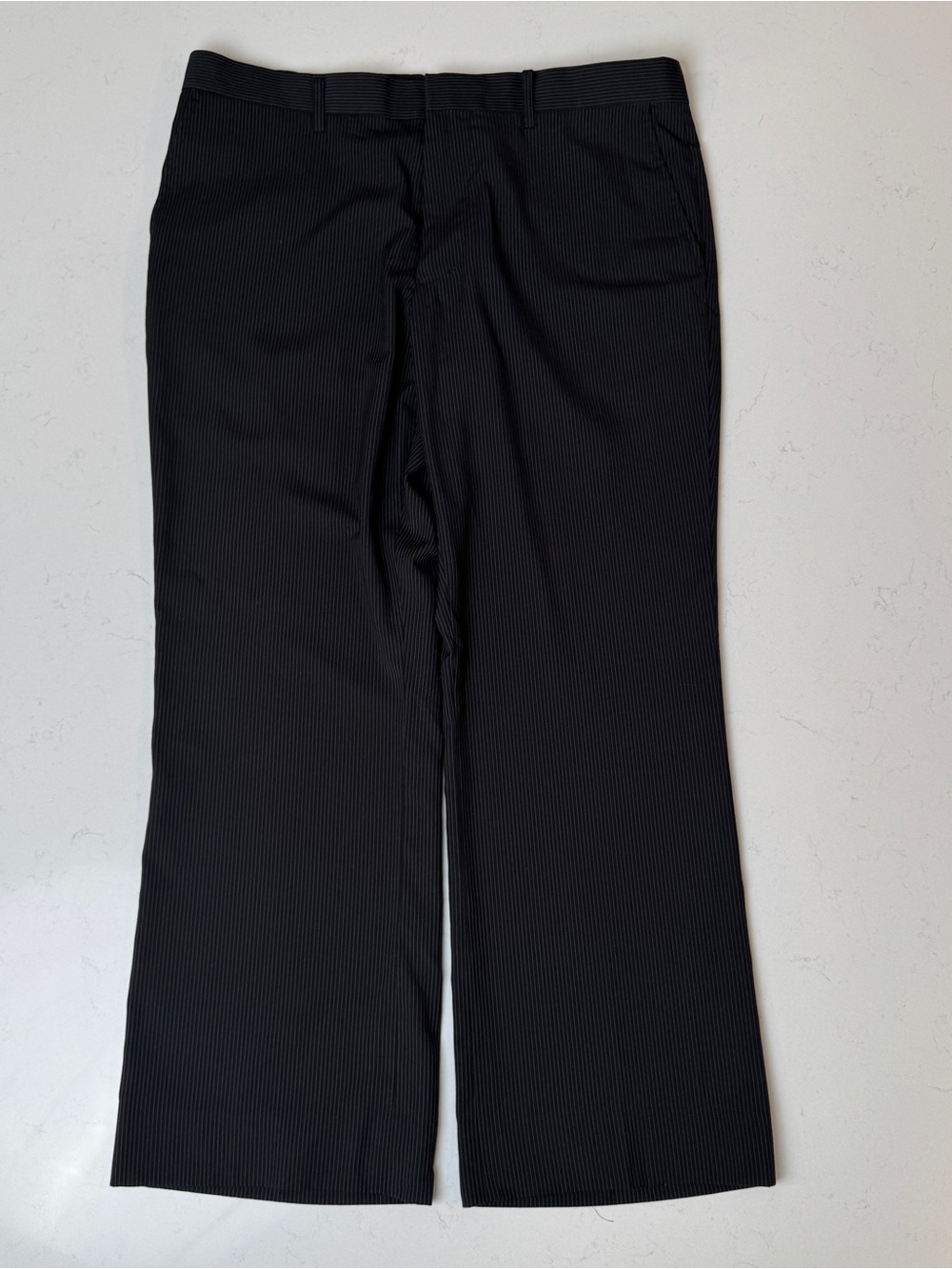 le chateau Black Pinstripe Wide-Leg Trousers